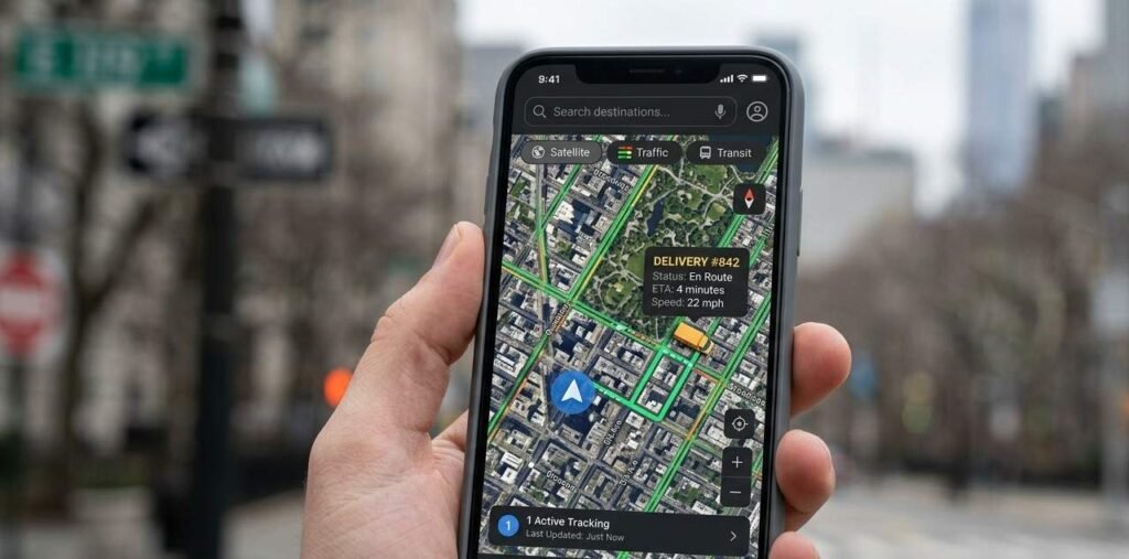 Live map tracking interface