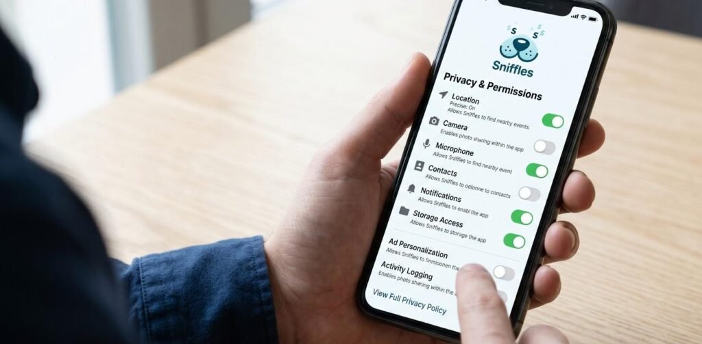 App privacy settings menu