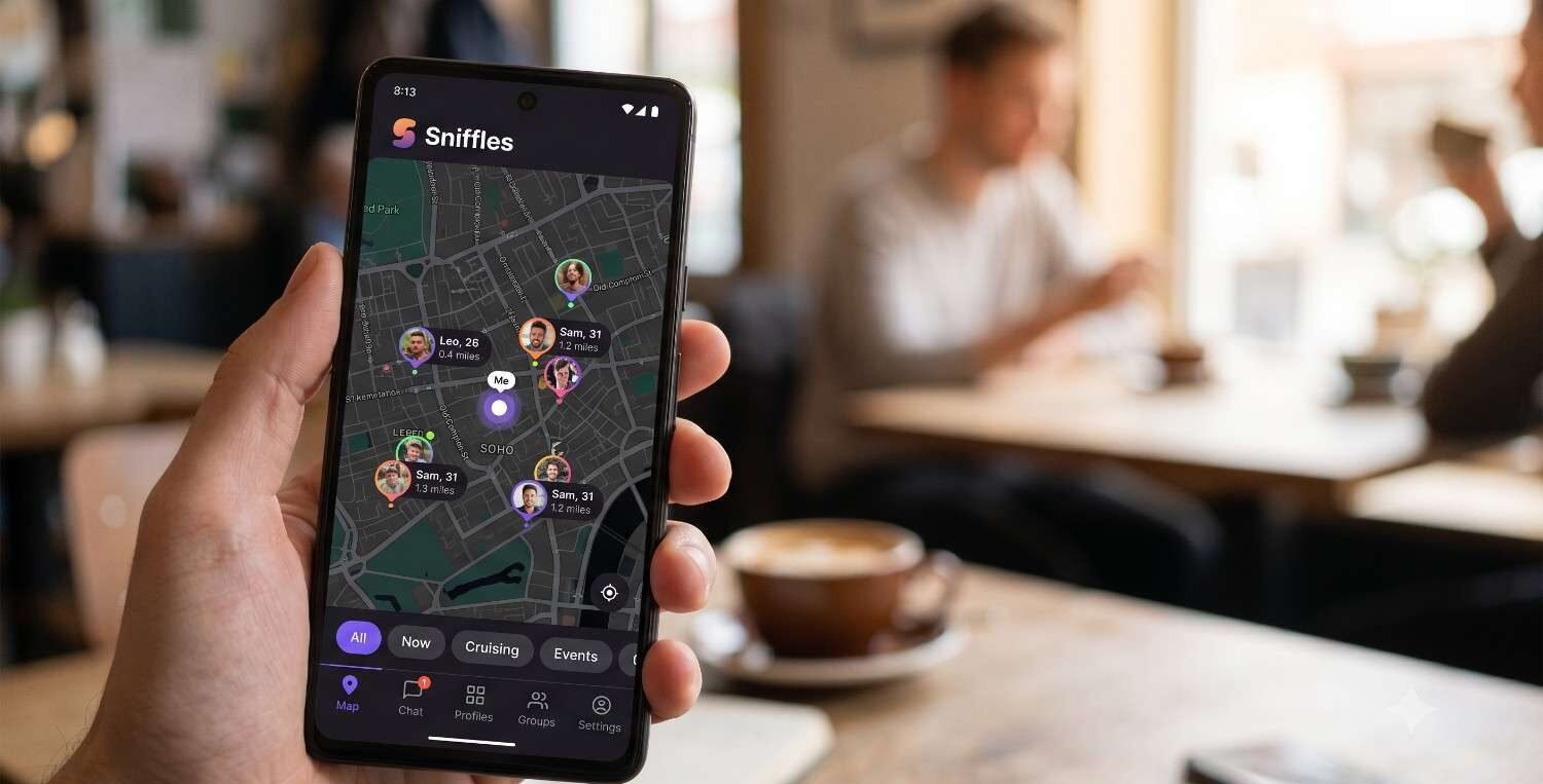 Mobile phone showing Sniffles interface