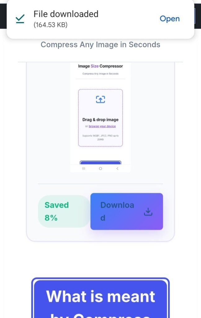 compress file size 4th  screen